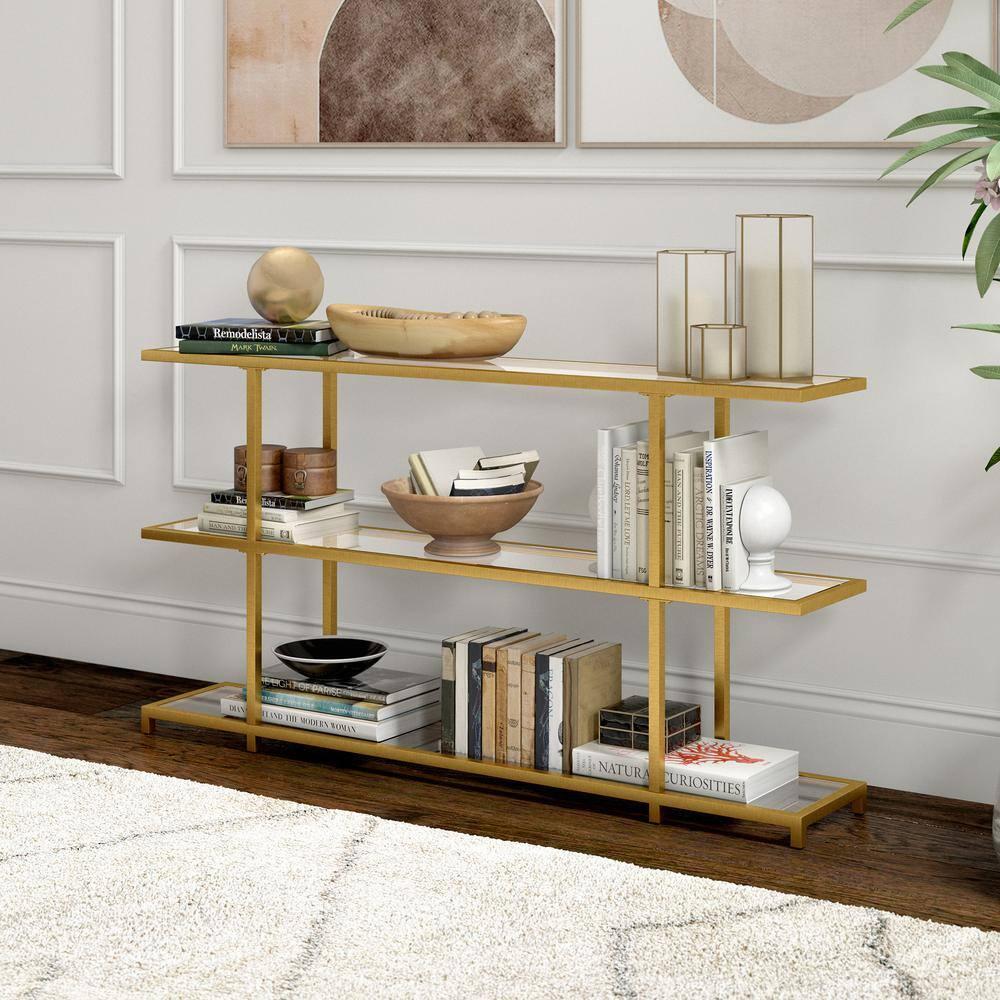 Hailey Home Greenwich Modern Brass Console table