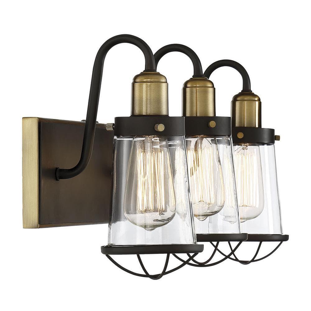 Savoy House Lansing 3 - Light Vanity in  English Bronze/Warm Brass