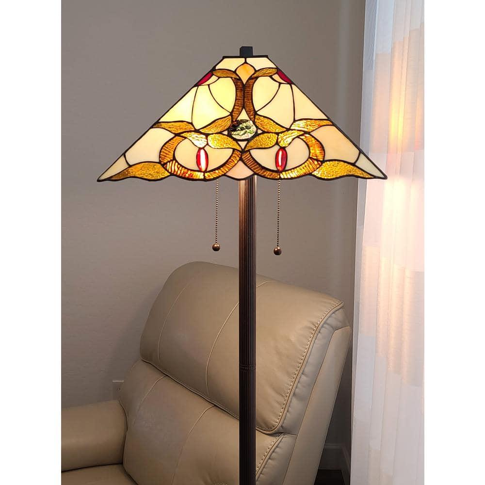 Amora Lighting  Tiffany Style Mission Floor Lamp