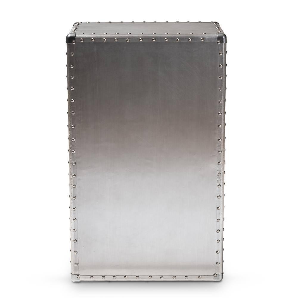 5 Drawer Davet Metal Accent Chest Silver - Baxton Studio: French Industrial Style, Fully Assembled