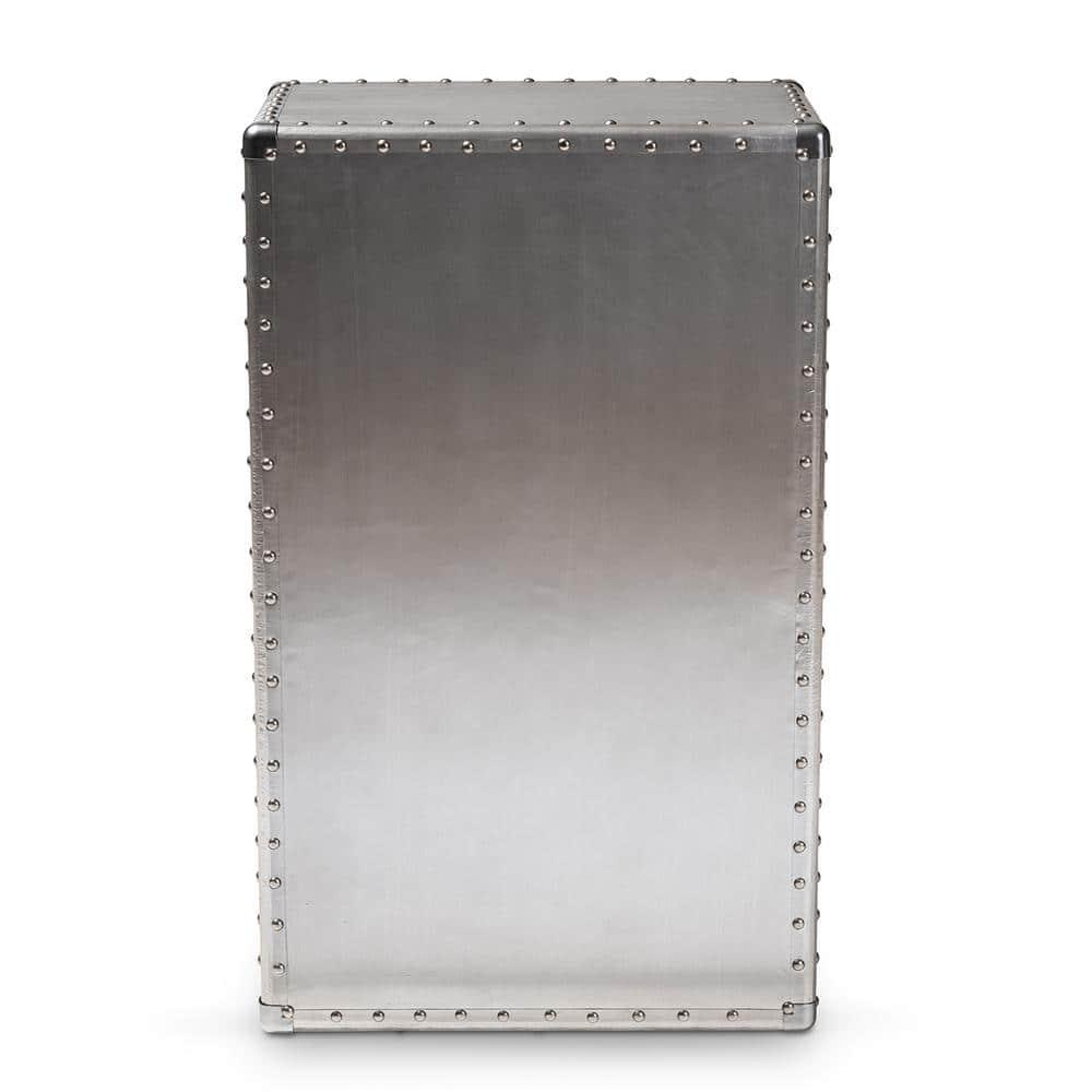 5 Drawer Davet Metal Accent Chest Silver - Baxton Studio: French Industrial Style, Fully Assembled