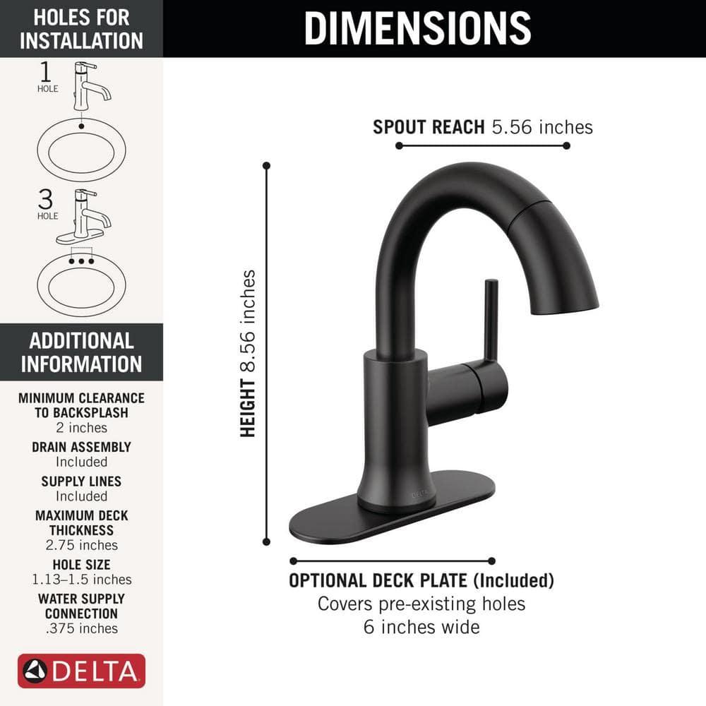 Trinsic Single Hole Pull Out Sprayer Bathroom Faucet, Single Handle Bathroom Sink Faucet