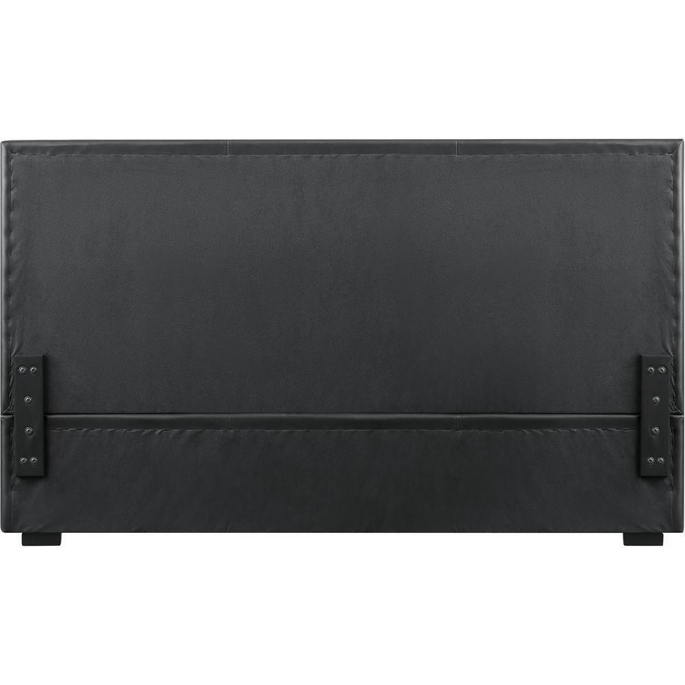 Camden Isle Abbey Platform Bed | Upholstered | Low Profile | King, Black