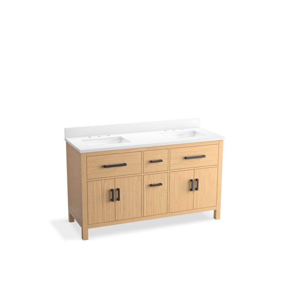Kresla 60 In. Bathroom Vanity Cabinet With Sinks And Quartz Top