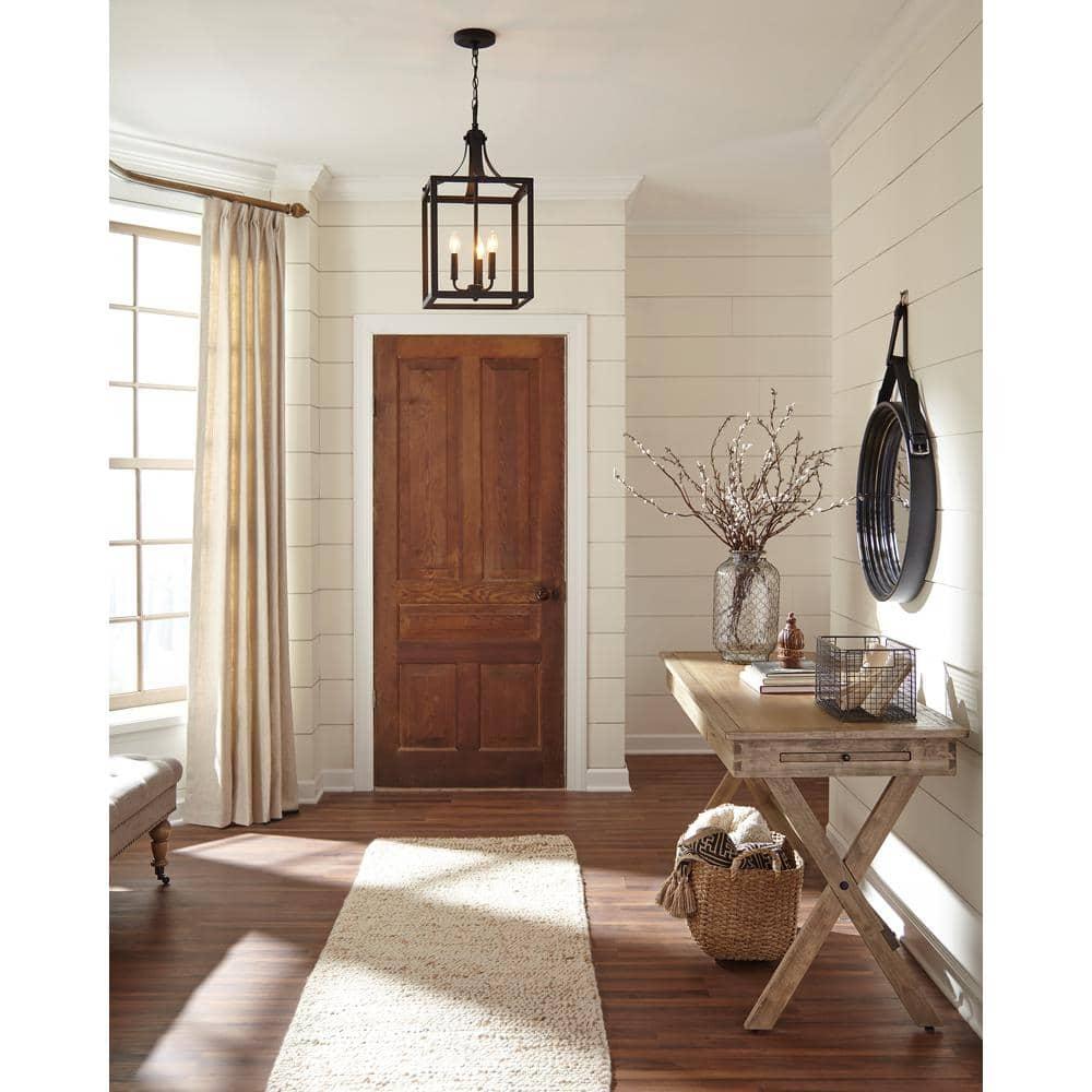 Generation Lighting Labette 3 -Light Black Traditional Square Medium Hanging Pendant light