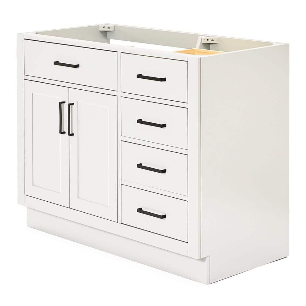 Ariel T042s-L-Bc Hepburn 42" Single Free Standing Vanity Cabinet Only - White