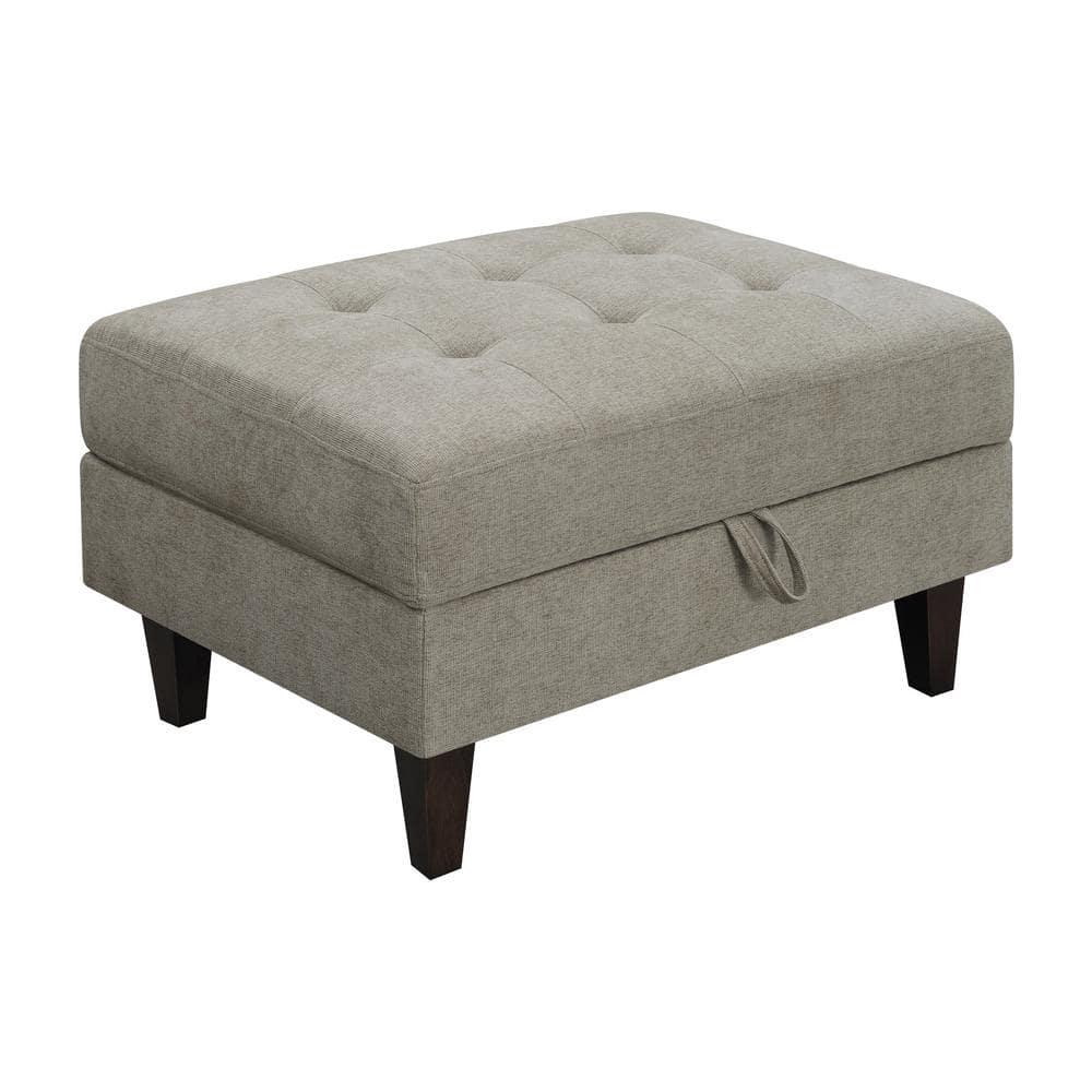 Barton Upholstered Tufted Ottoman Toast and Brown