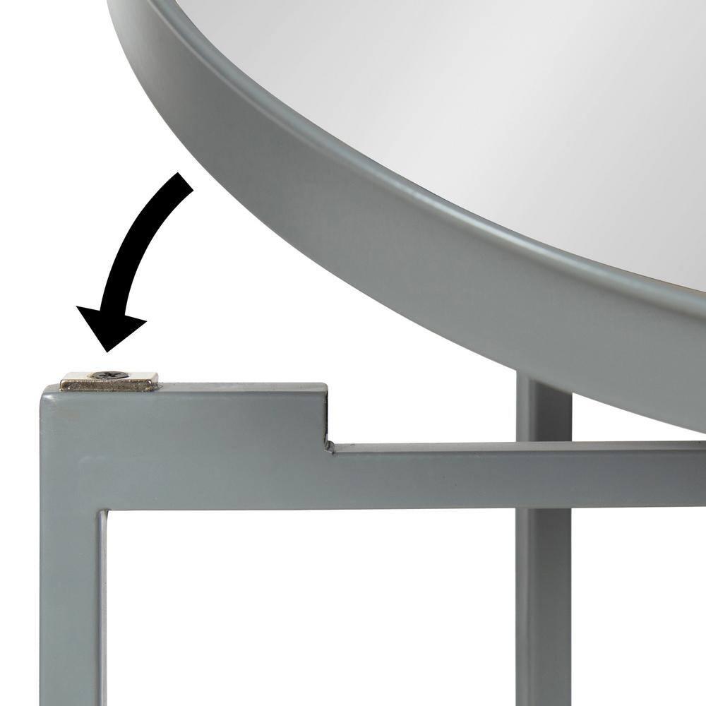 Kate and Laurel Celia Round Metal Tea Table, 14x14x25.75, Gray