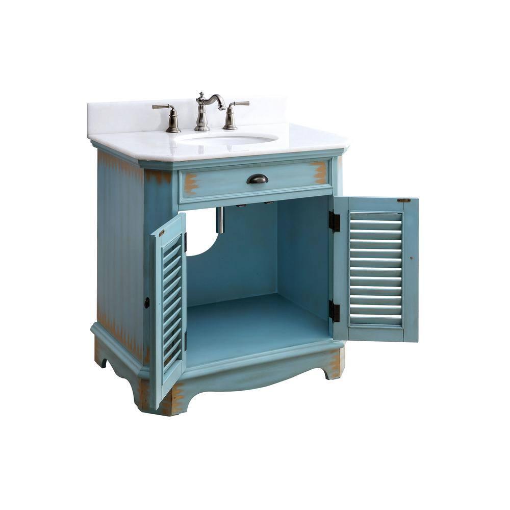 Highland Dunes Kaul 32'' Single Bathroom Vanity with Marble Top