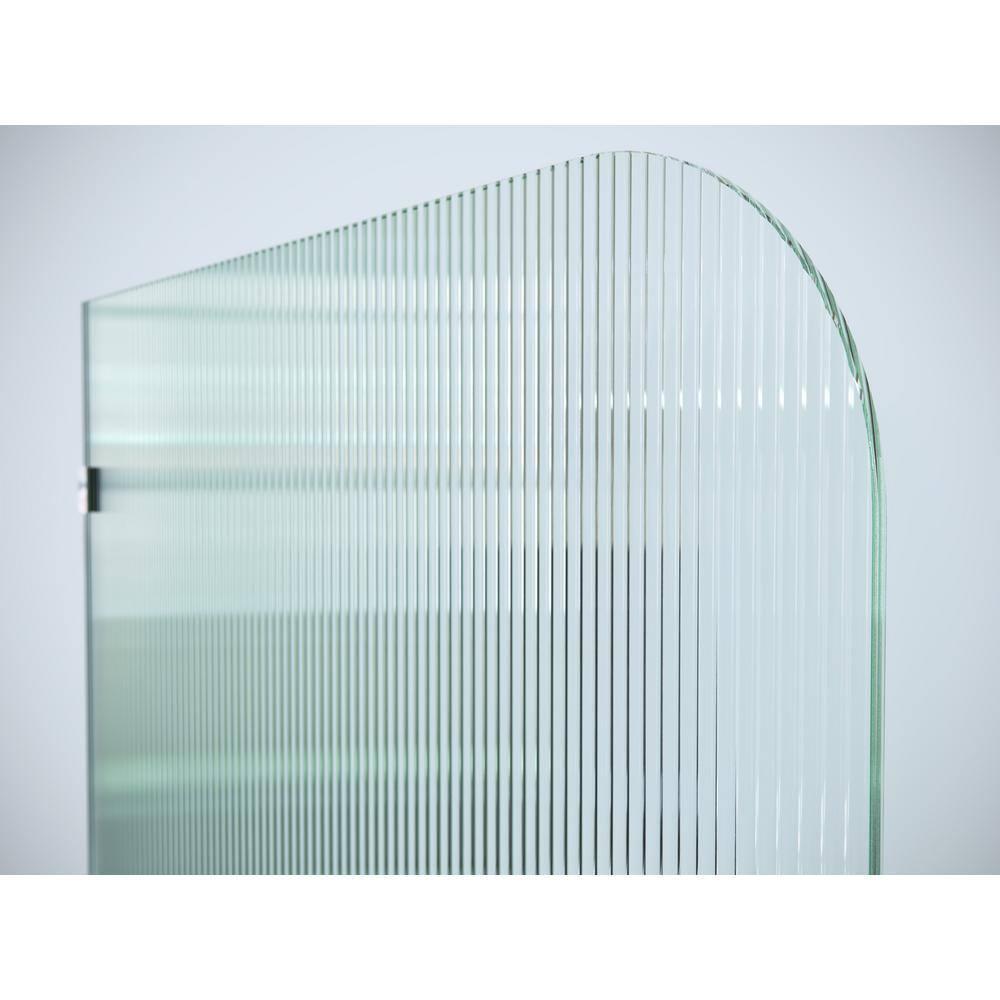 Aurora 30 in. x 58.25 in. Frameless Fluted Radius Single Fixed Bath Panel