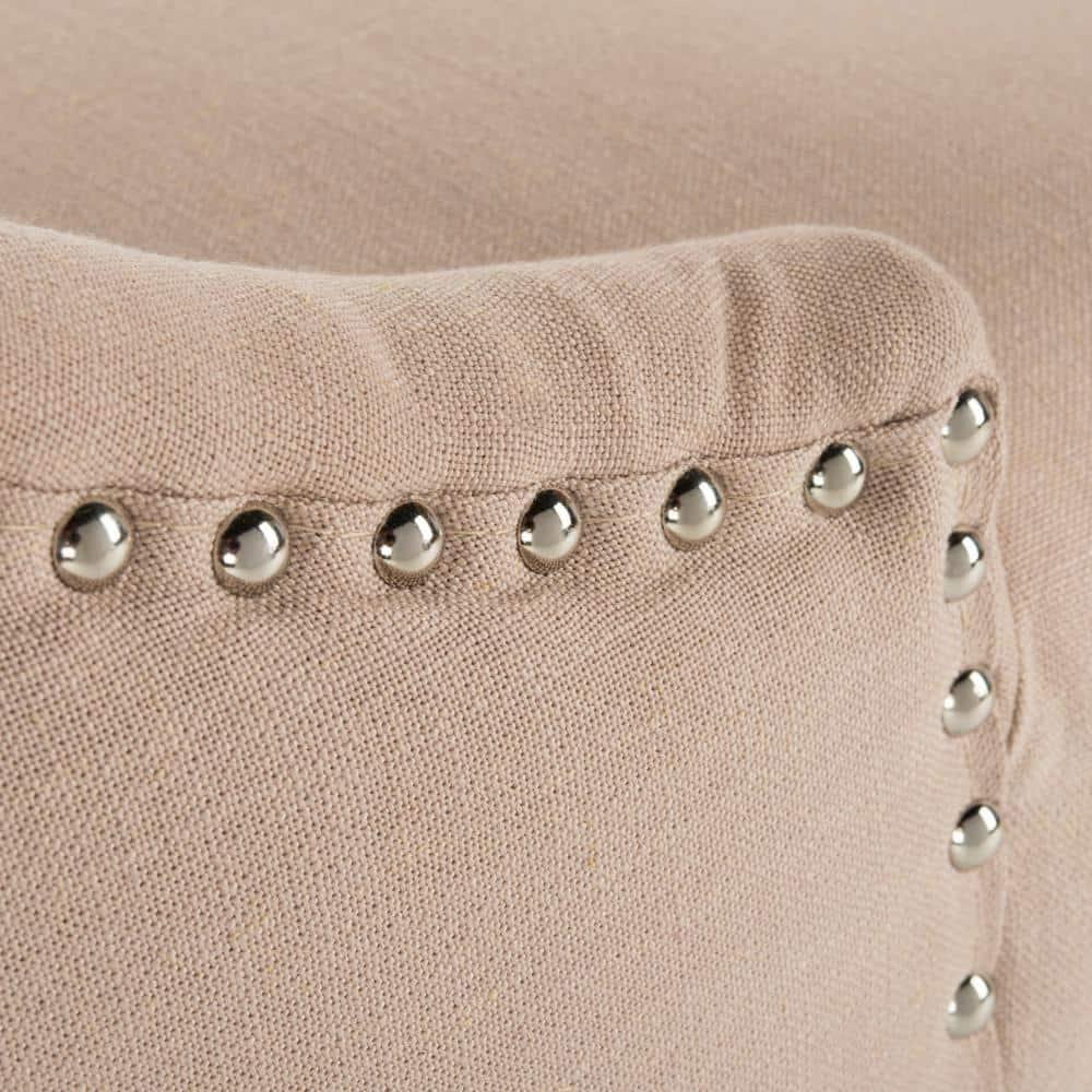 Eleni Tufted Wing Back Counter Stool (Set of 2) - BST6305 - Beige/Espresso - Safavieh