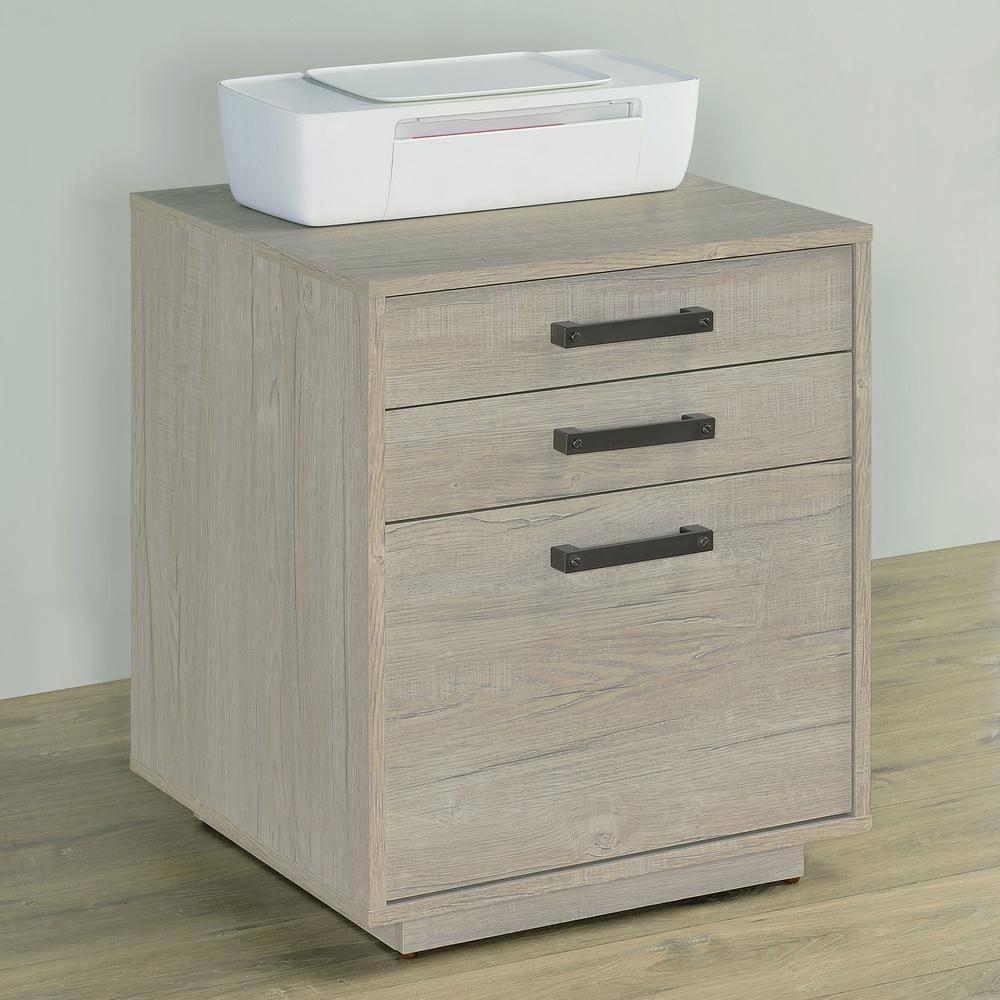 Coaster Loomis Modern 3 Drawer Wood File Cabinet Whitewashed Gray