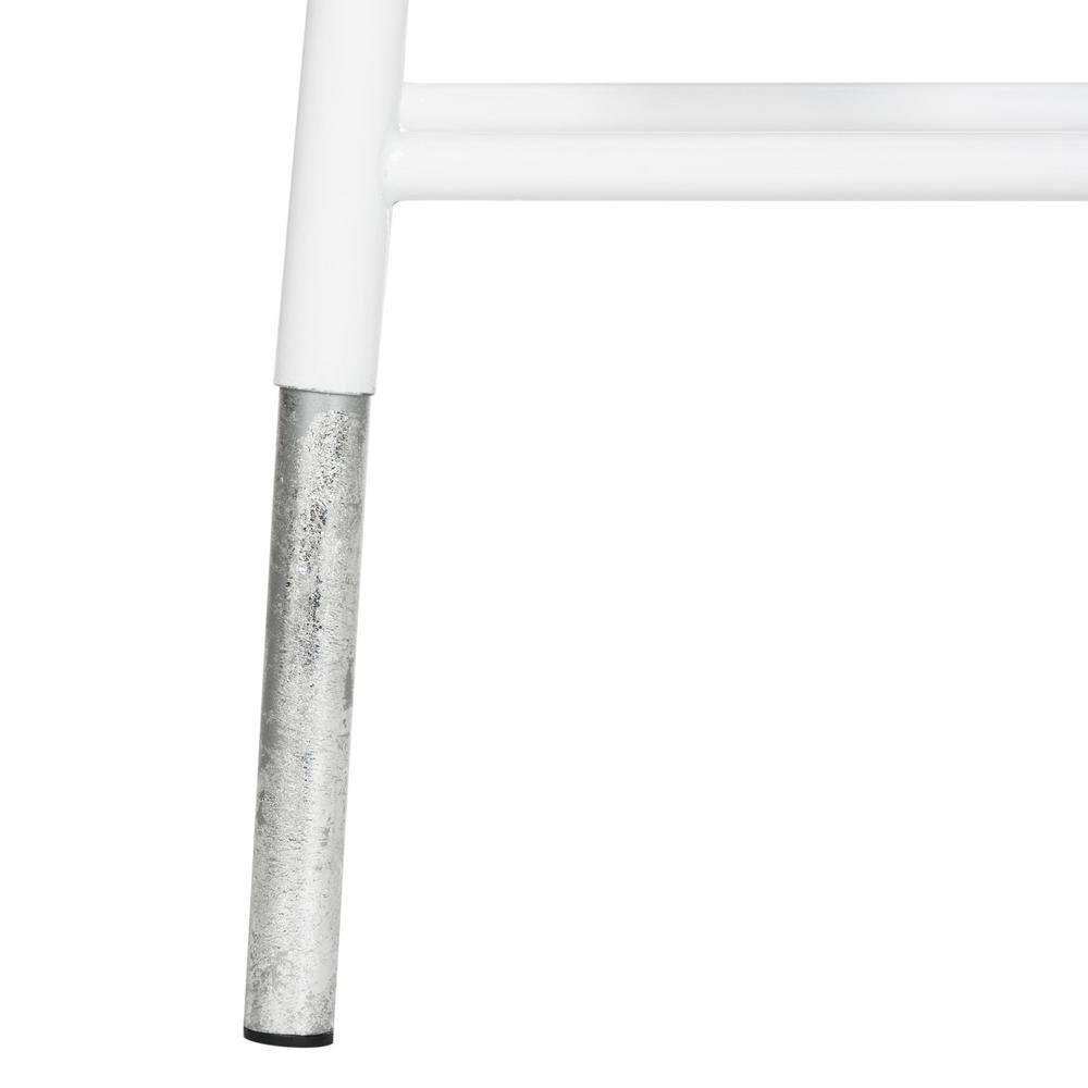Kenzie 30''H Silver Dipped Bar Stool - FOX3212 - White - Safavieh Couture