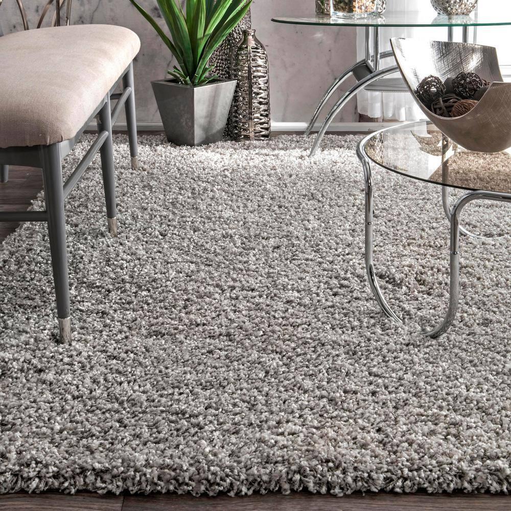 Nuloom Marleen Solid 12x18 Shag Indoor Area Rug for Living Room Bedroom Dining Room Nursery, Silver
