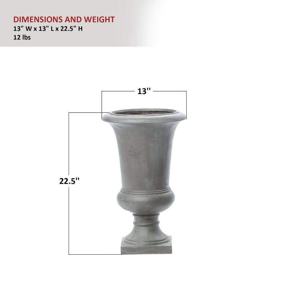 Alfresco Home Jovina Fiberstone Small Urn Planter in Antique Dark Bronze