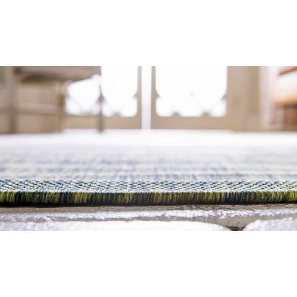 Unique Loom 9' 0 x 12' 2 Rectangle Indoor/Outdoor Modern Green Area Rug