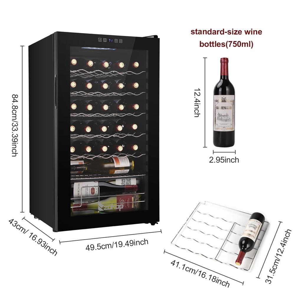 SalonMore 34 Bottle Compressor ElectronicTransparent Glass Door Wine Cabinet