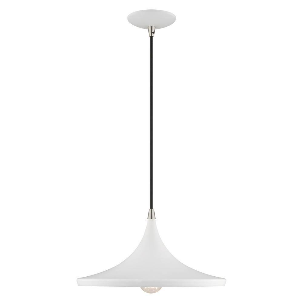 Livex Lighting Metal Shade 1 - Light Chandelier in  White
