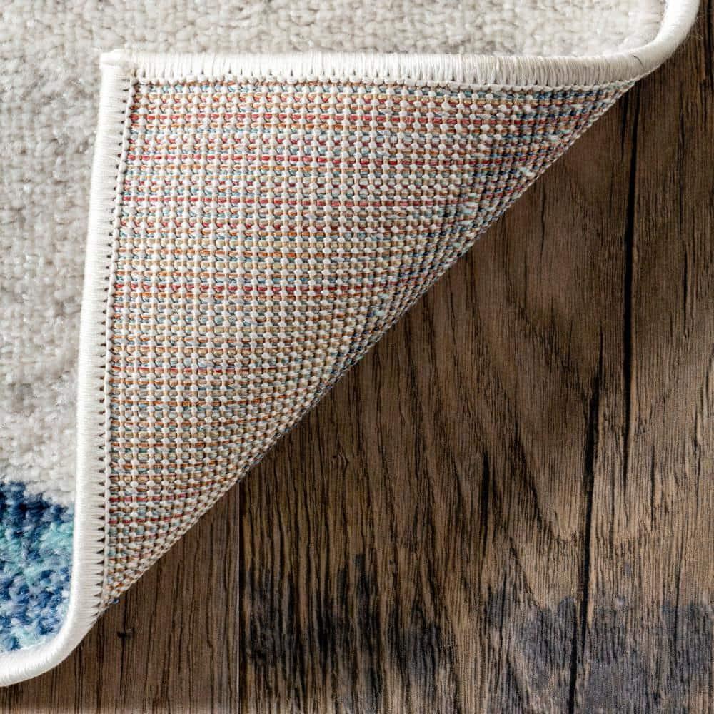 Nuloom 5x8 Thigpen Contemporary Indoor Area Rug, Light Blue, Abstract Lines, Non-Slip Backing, Stain Resistant, BedroomLiving Room, Kitchen,