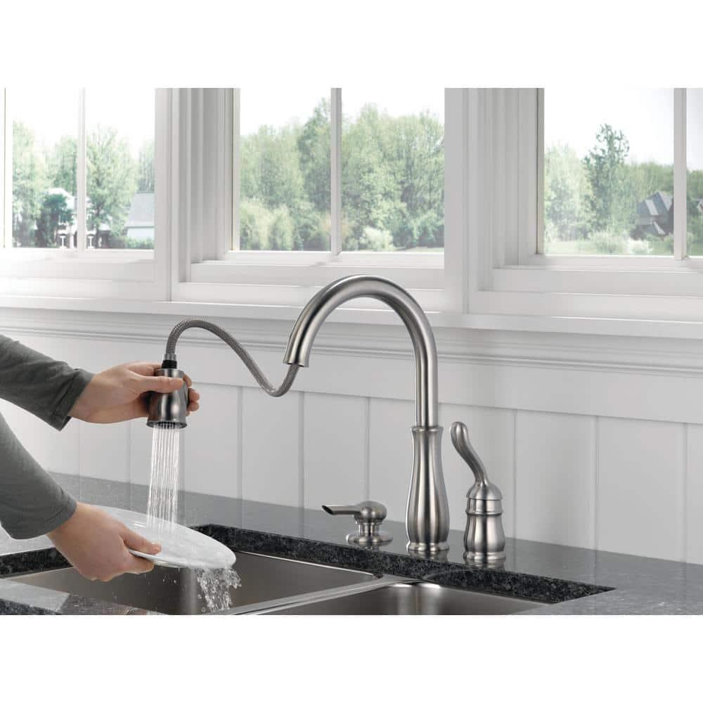 Leland Single Handle Widespread Kitchen Faucet with Optional Soap Dispenser