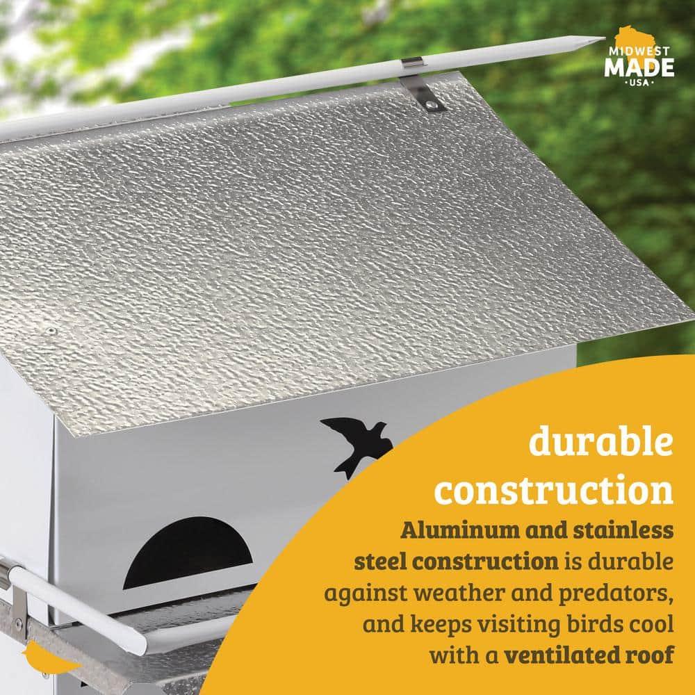 Birds Choice 20" Silver Purple Martin House Watersedge Suites: Aluminum, Weather-Resistant, Pole Mount