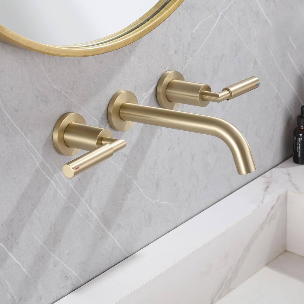 10.08" Widespread Bathroom Faucet 3 Hole, 2-handle Bathroom Sink Faucet with Drain Assembly