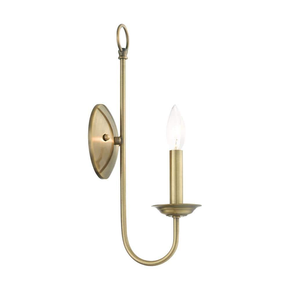 Livex Lighting Estate 1 - Light Wall Light in  Antique Brass