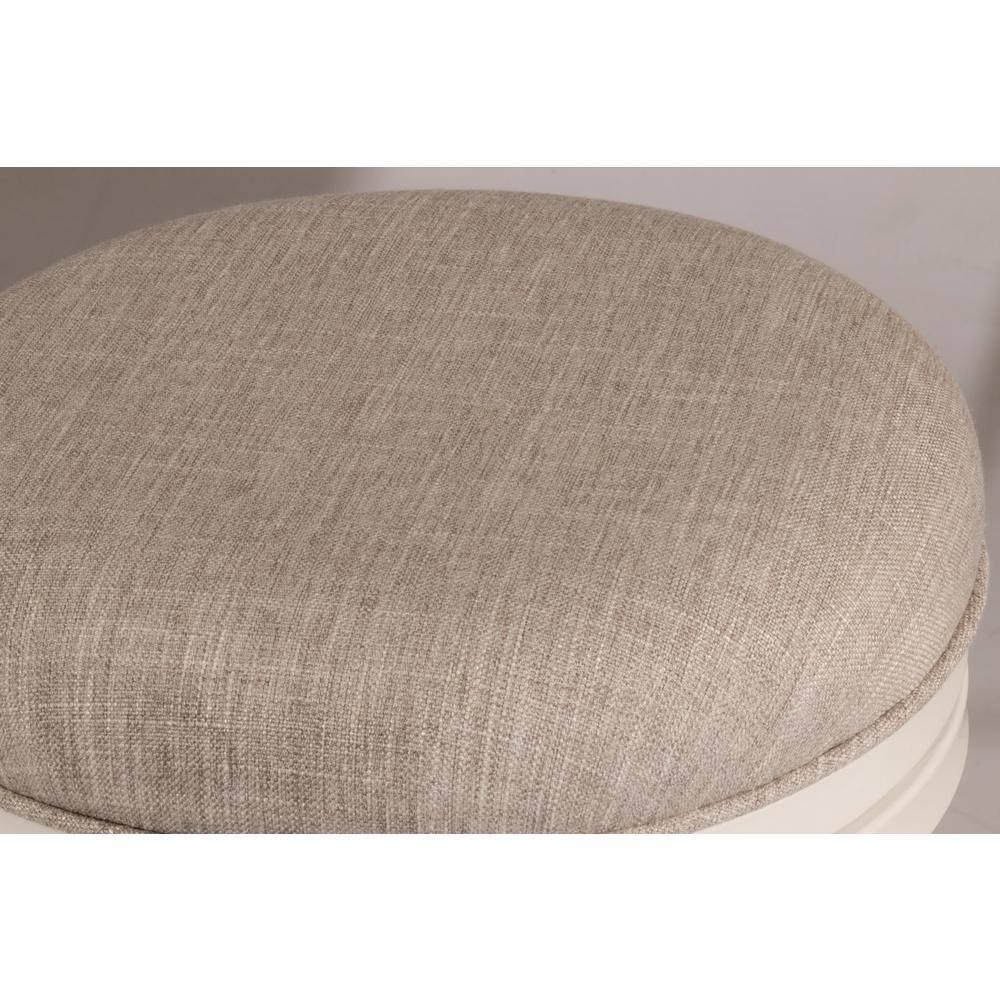 Aubrie Backless 26" Swivel Counter Height Barstool Off White/Silver - Hillsdale Furniture: Round Upholstered Metal Frame