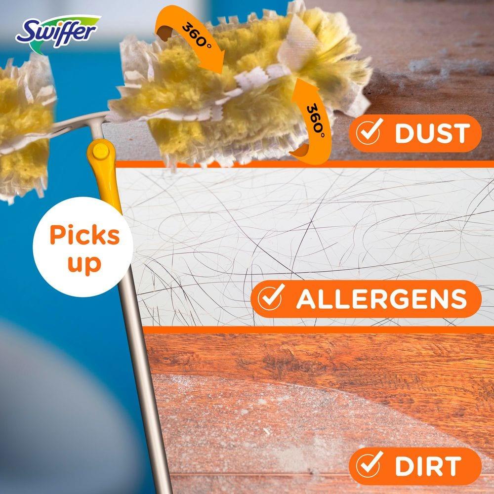 Swiffer Dusters Heavy Duty Super Extendable Handle Dusting Kit(Extension Pole, Extendable Handle,4 Duster Refill) - 4ct