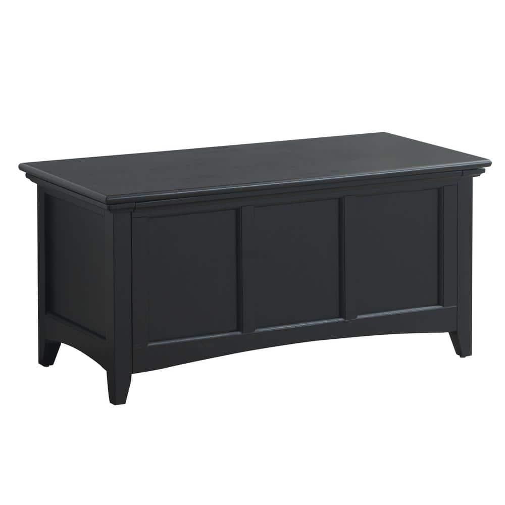 Carolina Living Veranda Storage Chest Black: Modern Design, Bedroom Linen & Sheet Organizer, Wood Frame