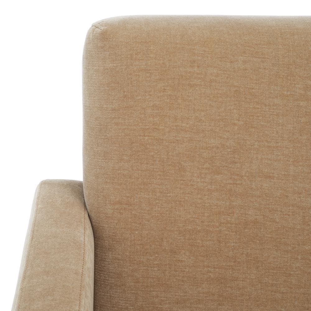 Safavieh  Couture Taylor Modern Velvet Accent Chair - 27 in. W x 35 in. D x 30 in. H Light Brown