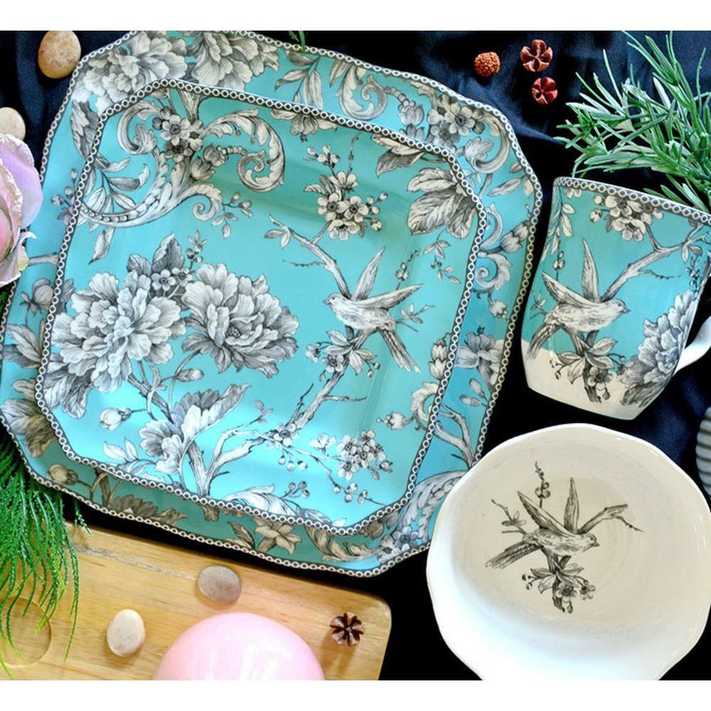 222 Fifth 222 Fifth Adelaide 16-Piece Porcelain Floral Dinnerware Set - Service For 4