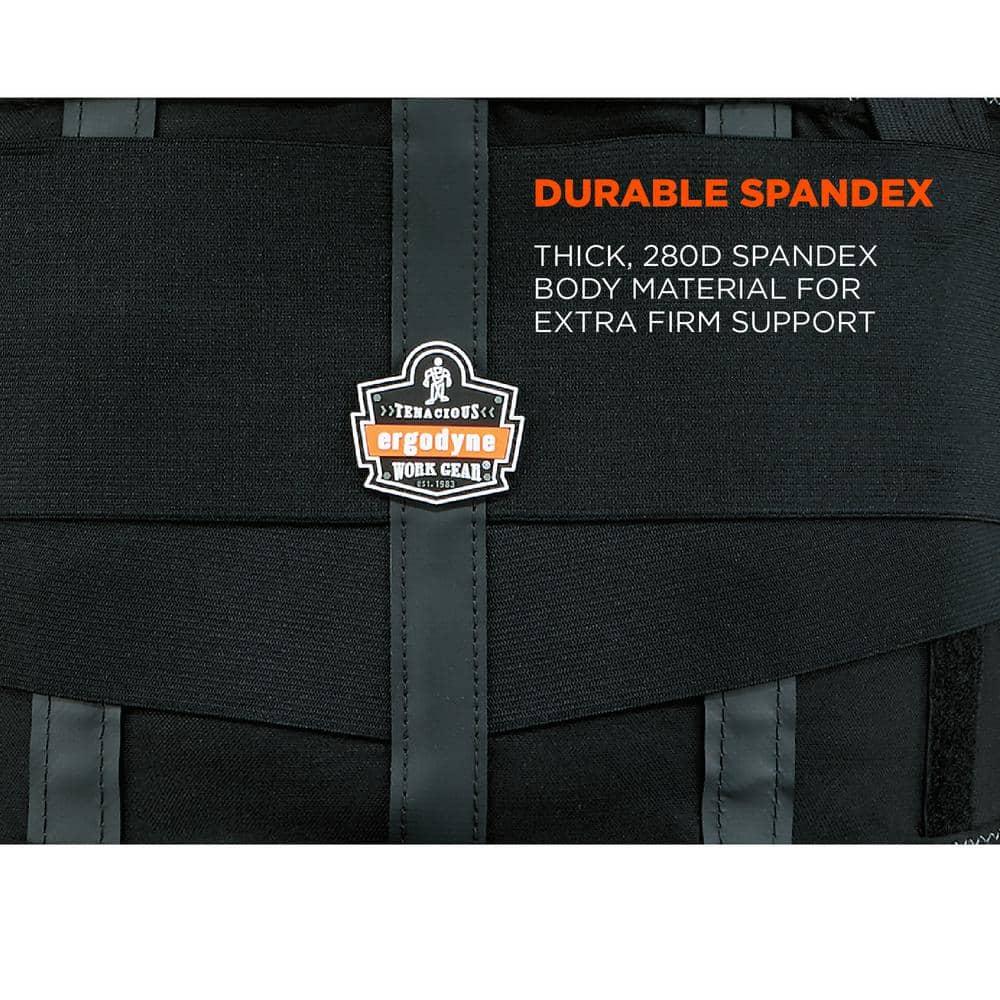 Ergodyne 11604 ProFlex 1100SF Back Support Brace, 8" Spandex Belt, Patented Stays Provide Added Support, Large,Black