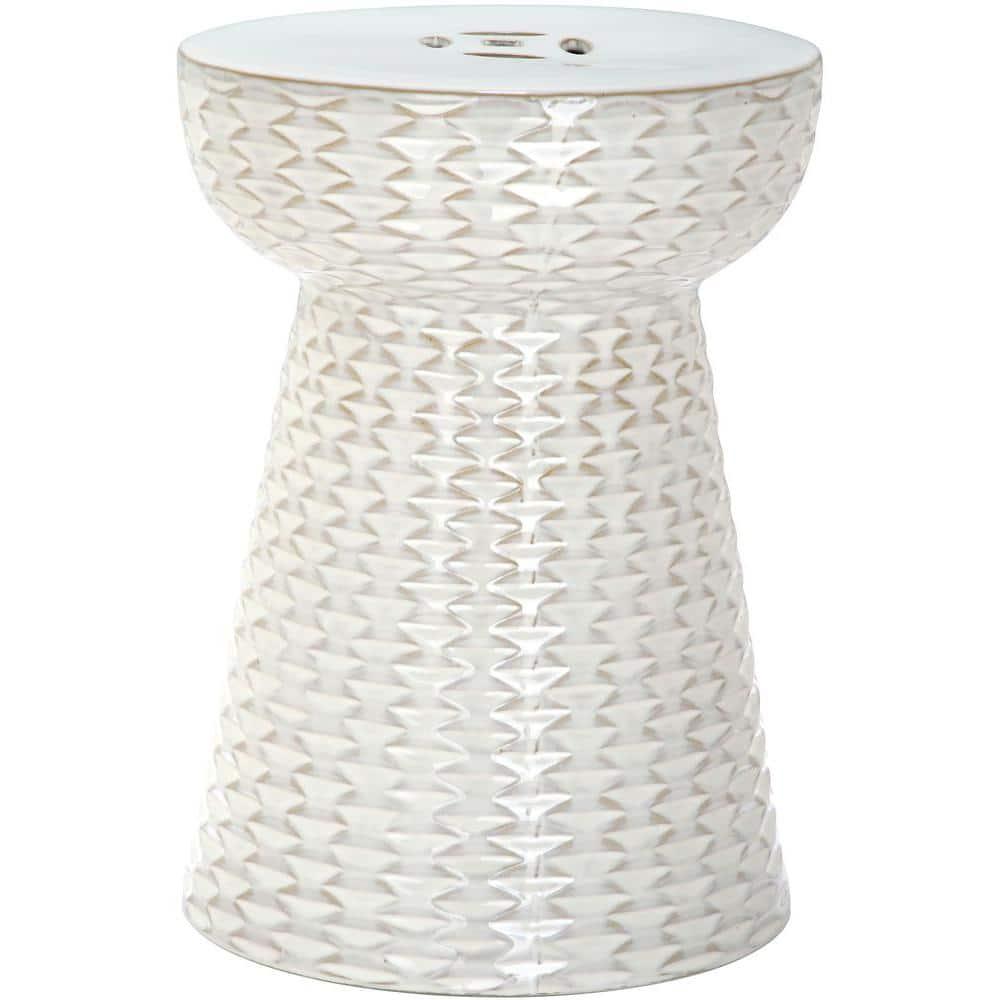 Daphne Garden Stool - ACS4523 - Indoor/Outdoor - Creme - Safavieh
