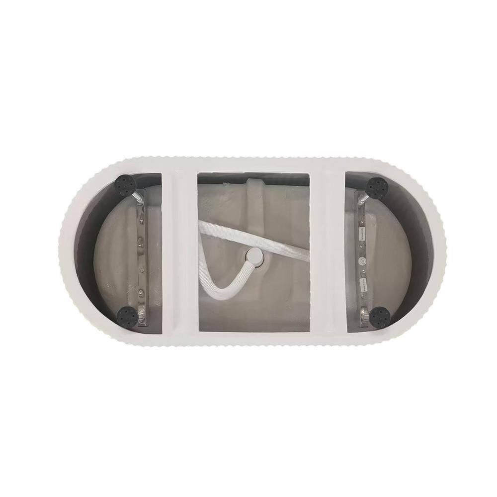 59 Inch Bathtub in Glossy White with Trim