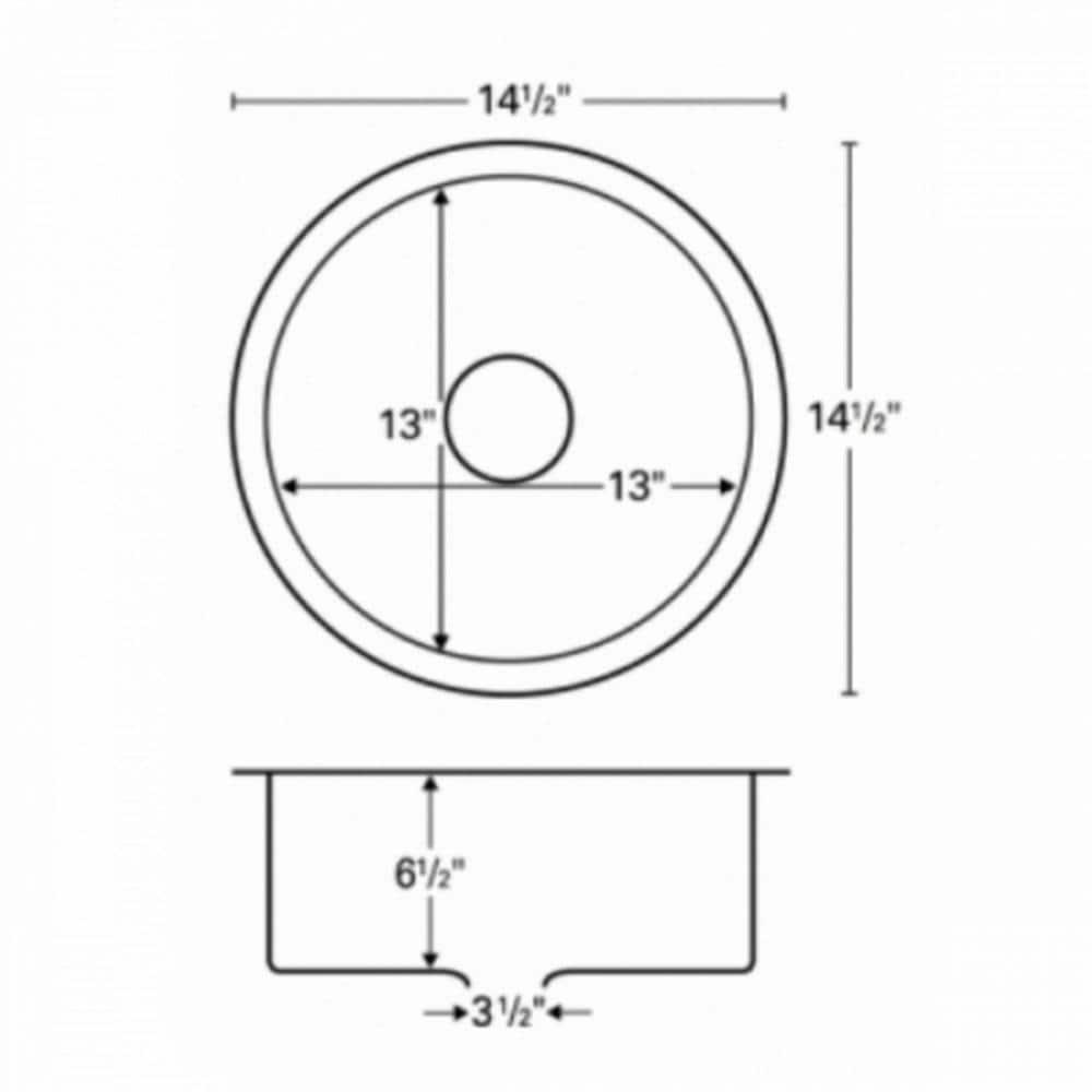 Karran U-1414 Karran 18-Gauge Stainless Steel 14-1/2'' X 14-1/2'' Undermount Bar Sink