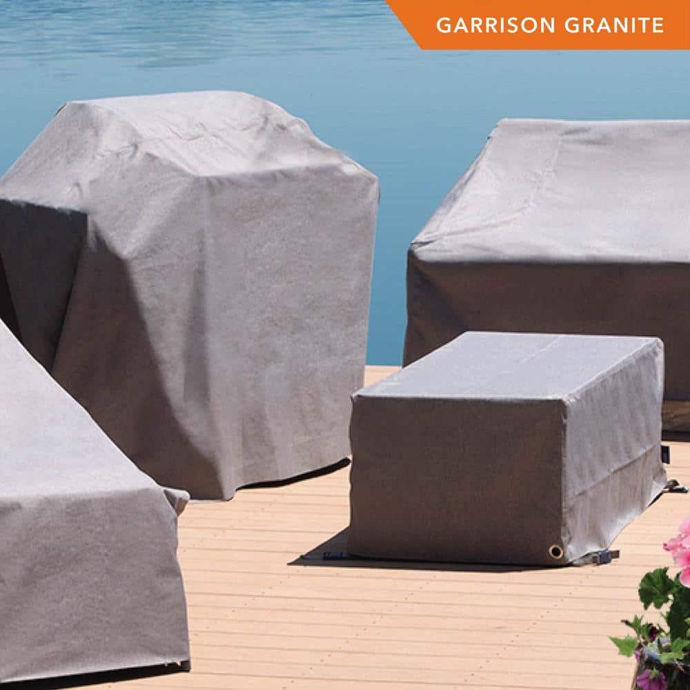 Modern Leisure Garrison Patio Ottoman Cover, Waterproof, 42"L x 22"W x 17"H, Granite Gray