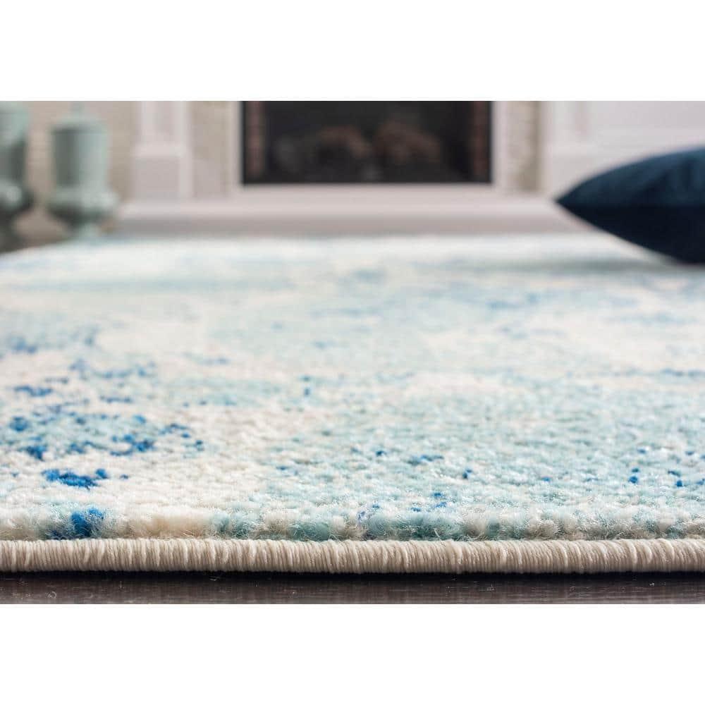 Madison MAD600 Power Loomed Indoor Area Rug - Cream/Turquoise - 4'x6' - Safavieh