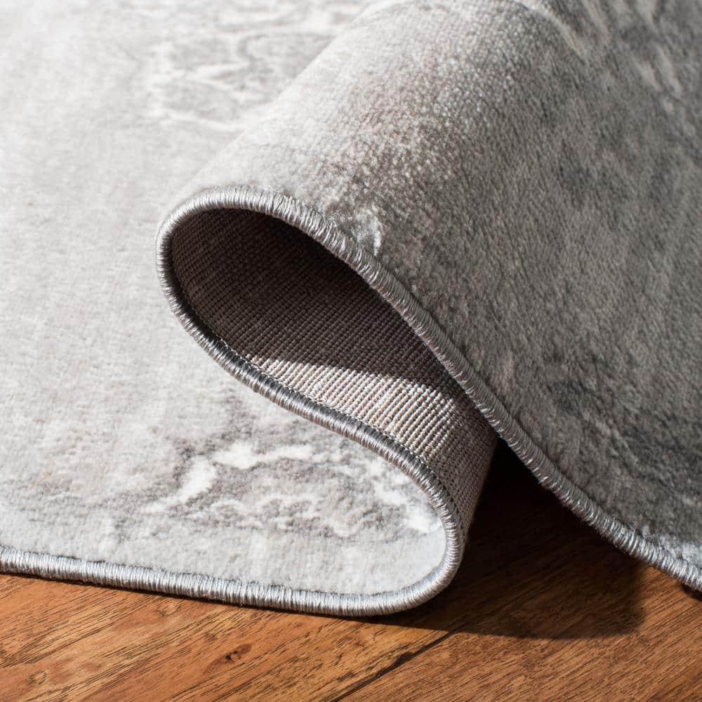 Brentwood BNT802 Power Loomed Area Rug - Grey/Ivory - 9'x9' - Safavieh.