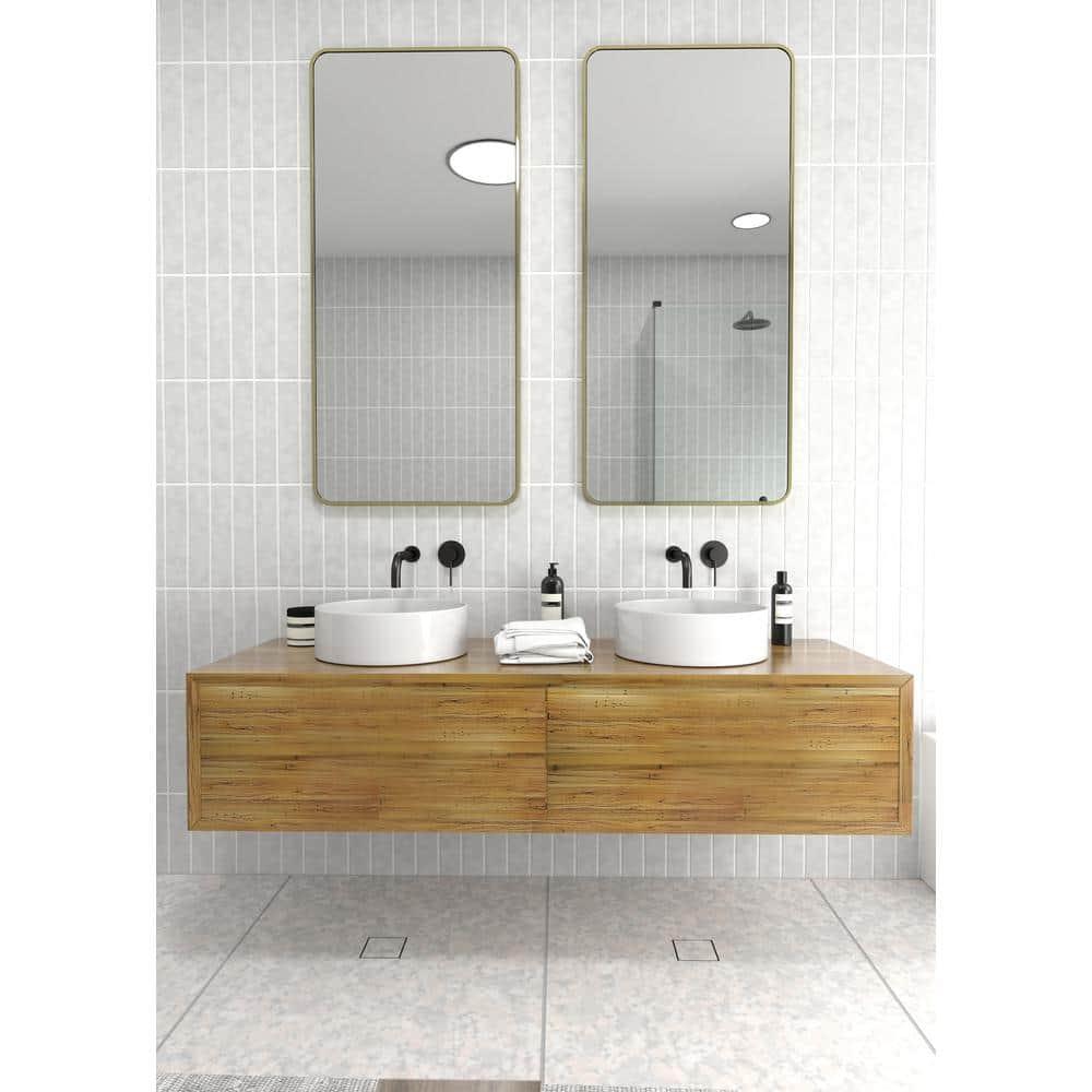 Trinity 22 in. x 48 in. Square Radius Mirror