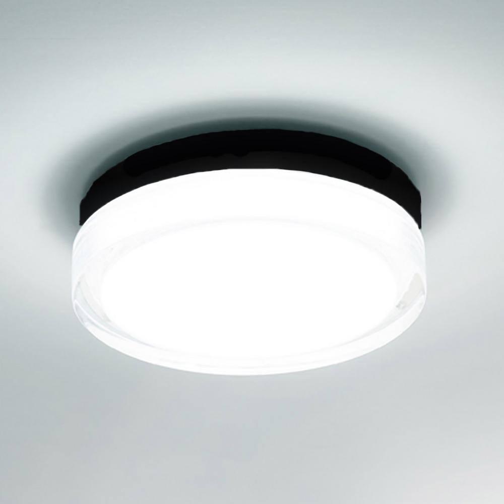 Black Glass 6.25" LED Flush Mount Light