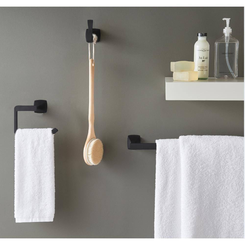 Matte Black Square Wall Mounted Towel Ring