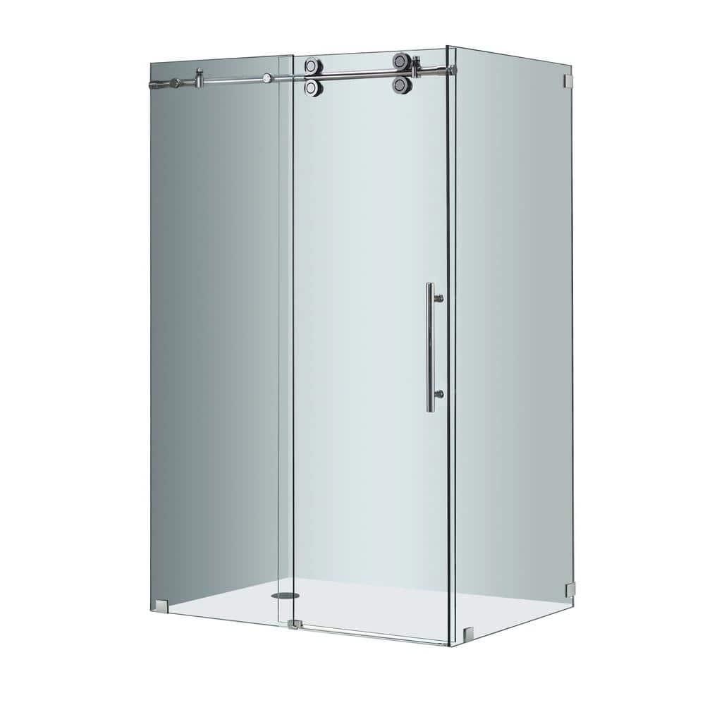 Aston SEN979-CH-48-10 48 in. Frameless Sliding Shower Enclosure, Chrome Hardware