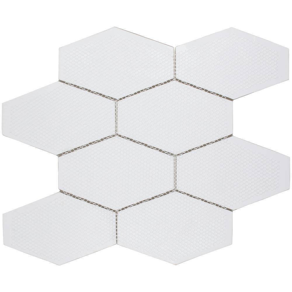Cruz Bay Studio Long Hex 10.60in.x11 in. Glass Mosaic Tile