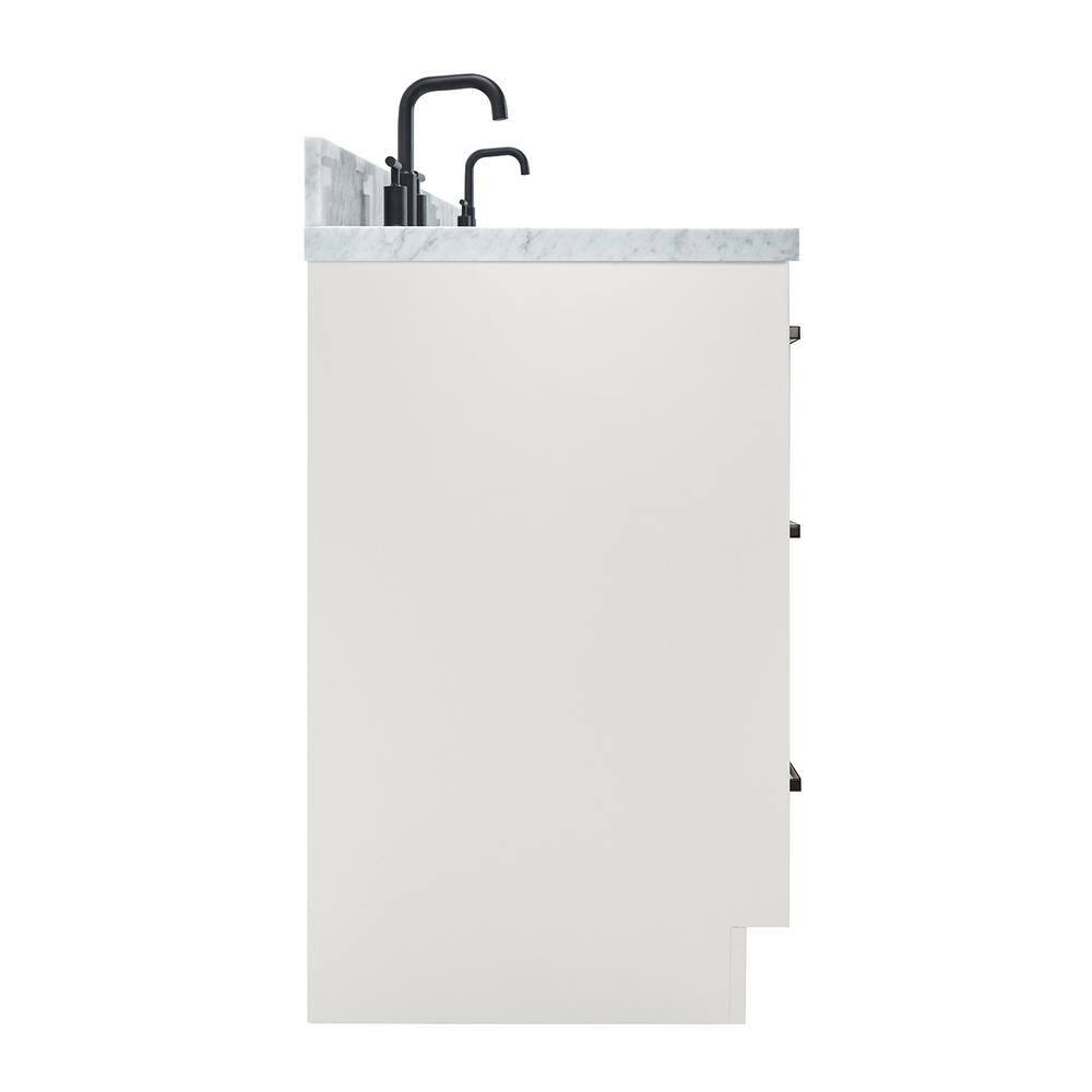 Ariel Kellie 67 Inch Double Oval Sink Bathroom Vanity With Italian Carrara Marble Countertop