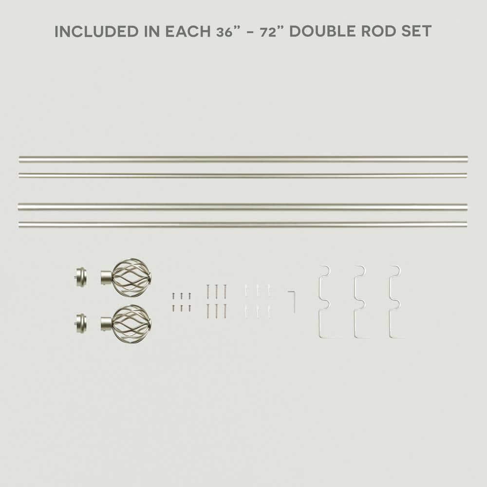 Amalgamated Textiles Ogee Double Window Curtain Rod and Finial Set