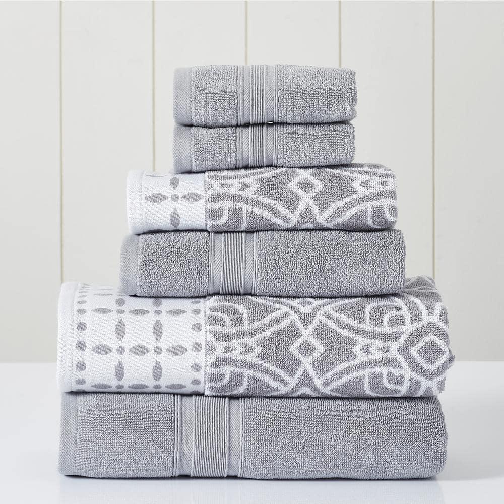 Modern Threads Modern Threads 6 Piece Set, 2 Bath Towels, 2 Hand Towels, 2 Washcloths Yarn Dyed Jacquard/Solid Towel Set Charlize