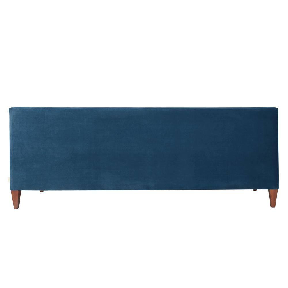 Jack 84" Tufted Tuxedo Sofa Double Cushion Satin Teal