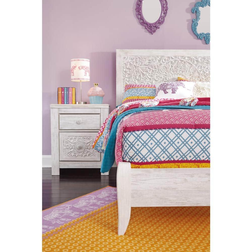 Signature Design by Ashley Traditional Paxberry Twin Panel Headboard, Whitewash