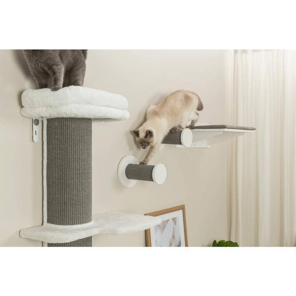 TRIXIE Wall Set 3, Indoor Wall Mounted Cat Climbing System, 3 Sisal Climbing Steps, Jumping Platform, Perches
